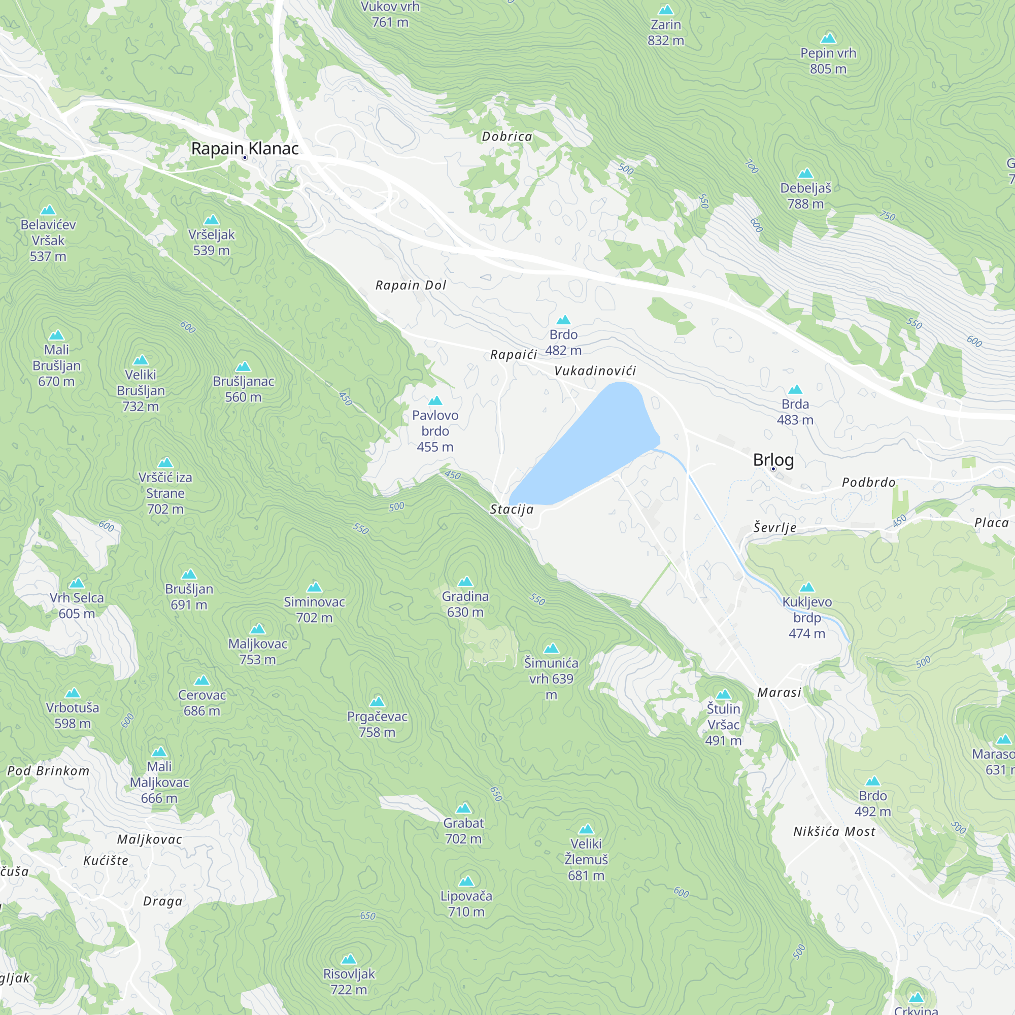 Ulazna građevina Gusić polje map