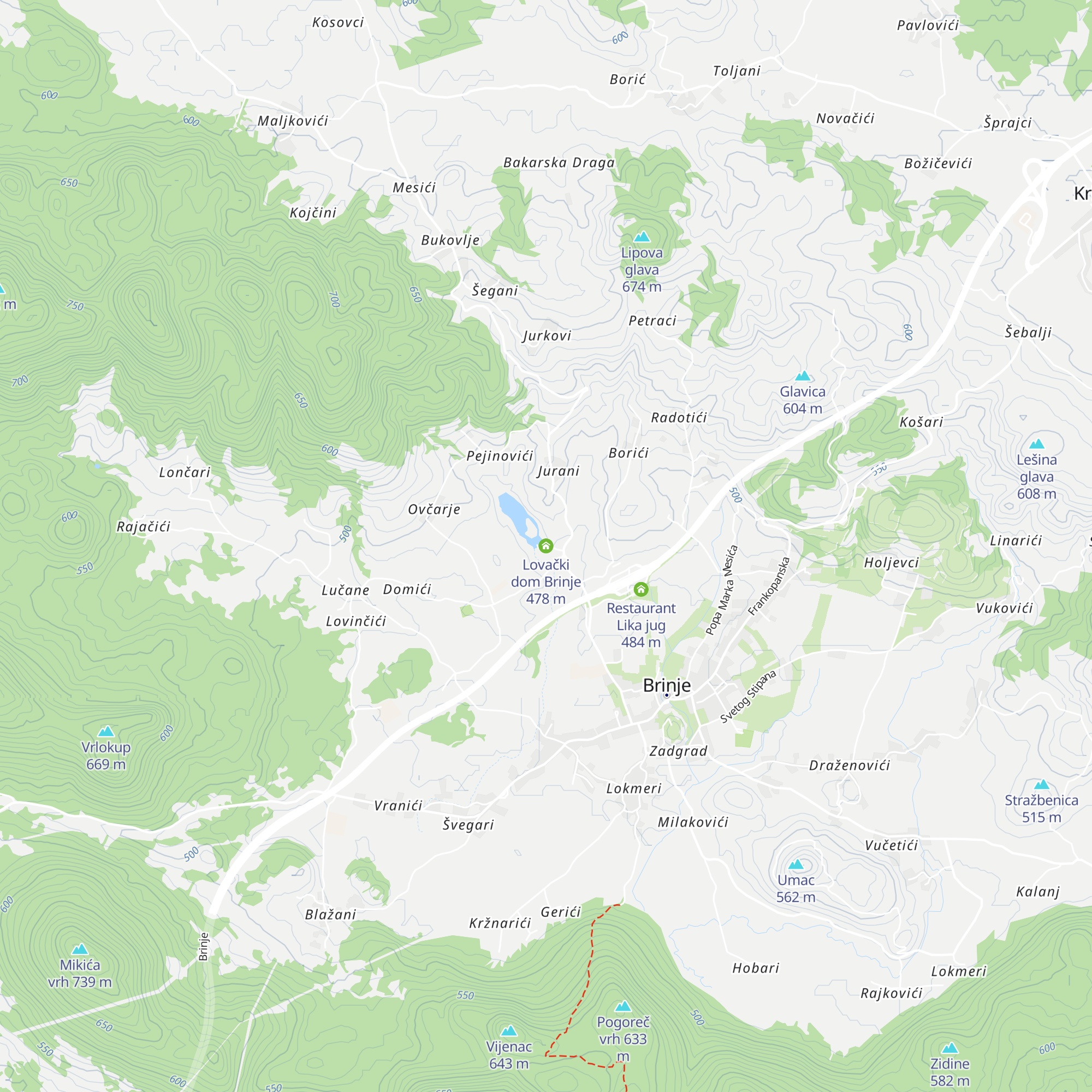 Lovački dom Brinje map