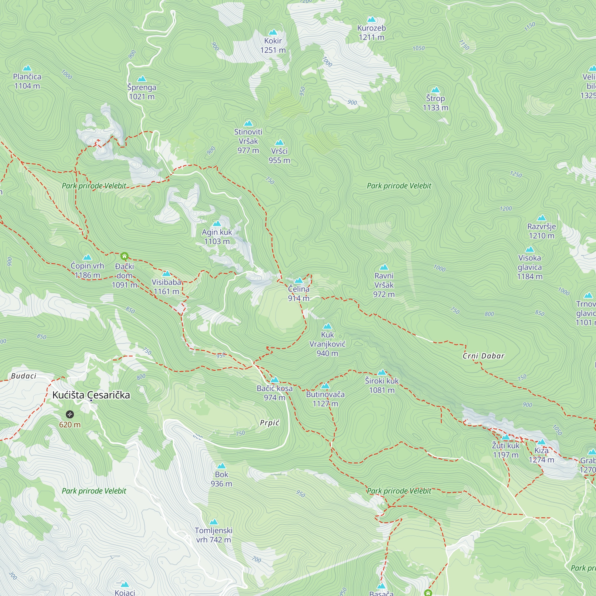 Planinarski dom Ravni dabar map