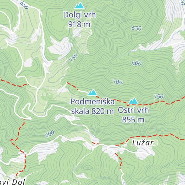 Map of Podmeniška skala