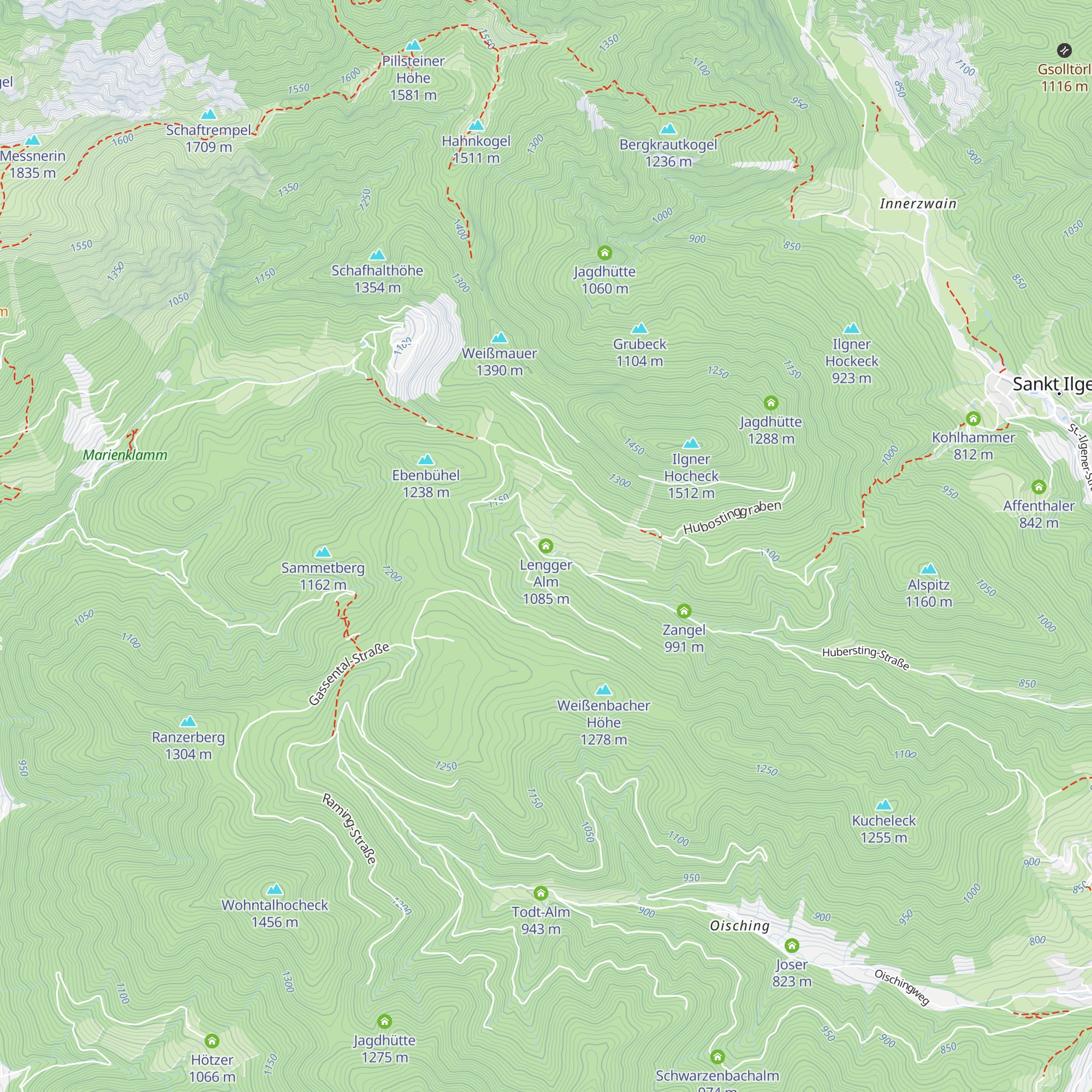 Lengger Alm map