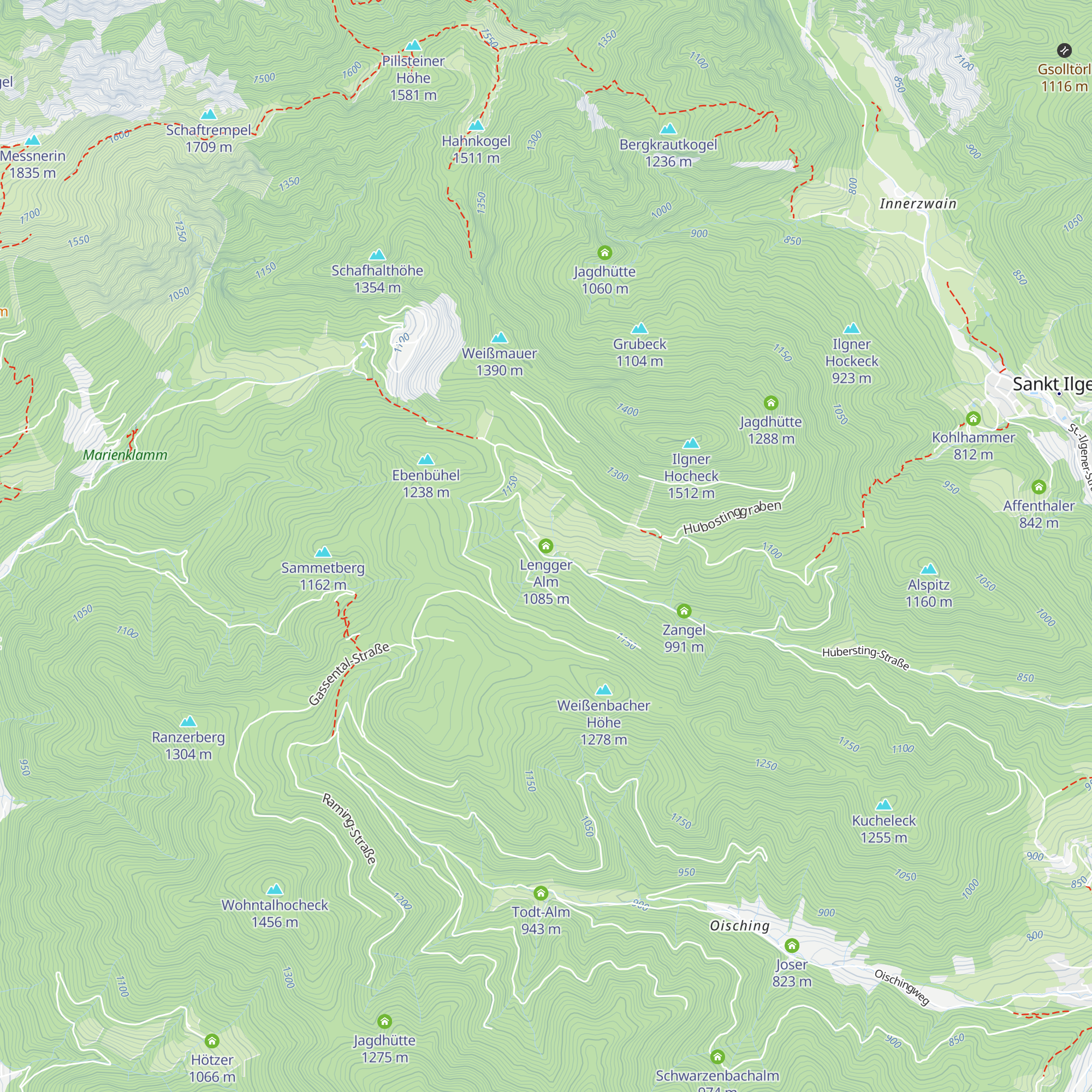Lengger Alm map