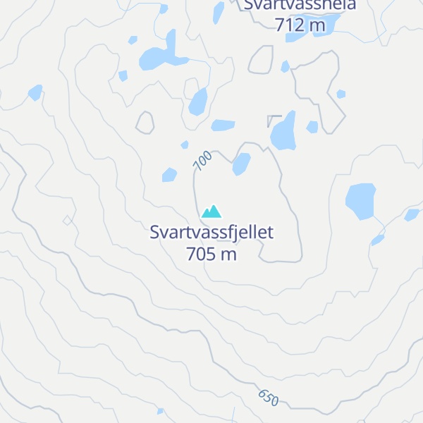 Map of Svartvassfjellet
