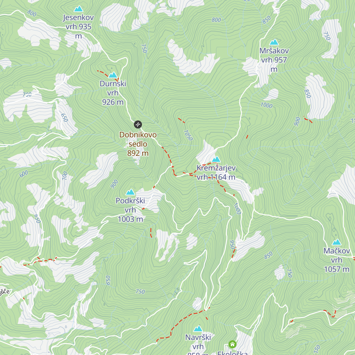 Koča pod Kremžarjevim vrhom map