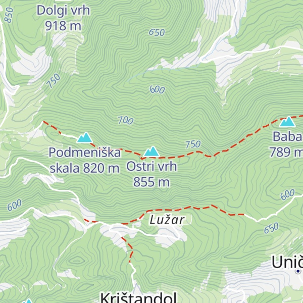 Map of Ostri vrh