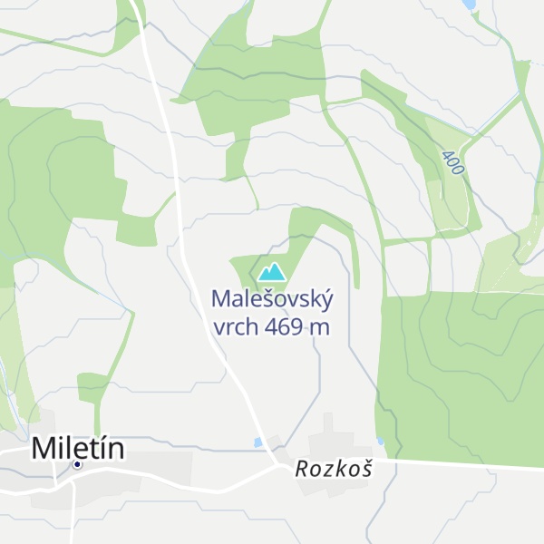 Map of Malešovský vrch