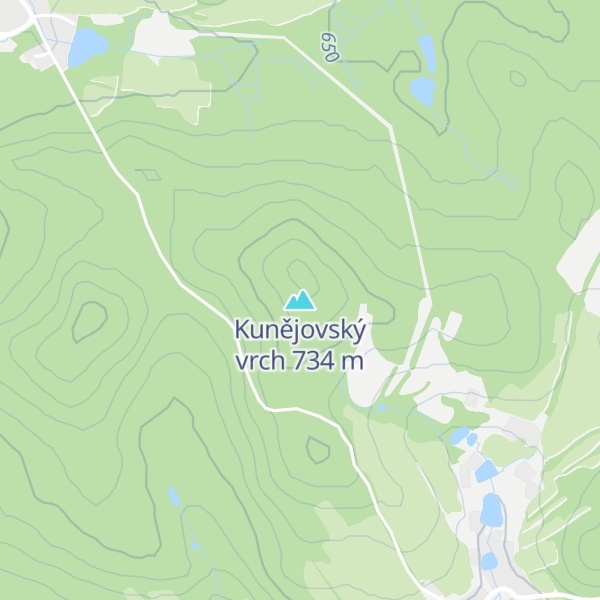 Map of Kunějovský vrch