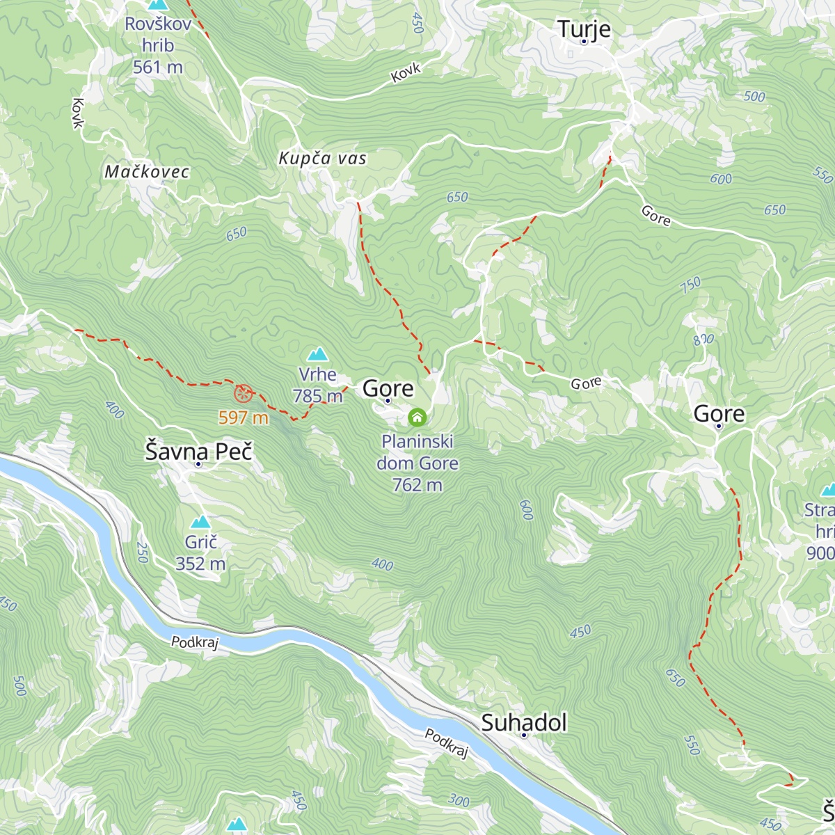 Planinski dom Gore map