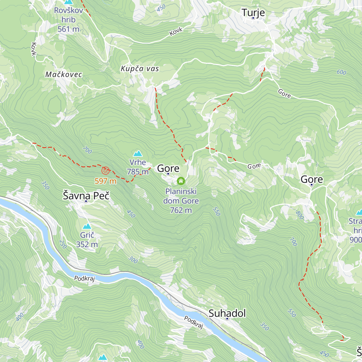 Planinski dom Gore map