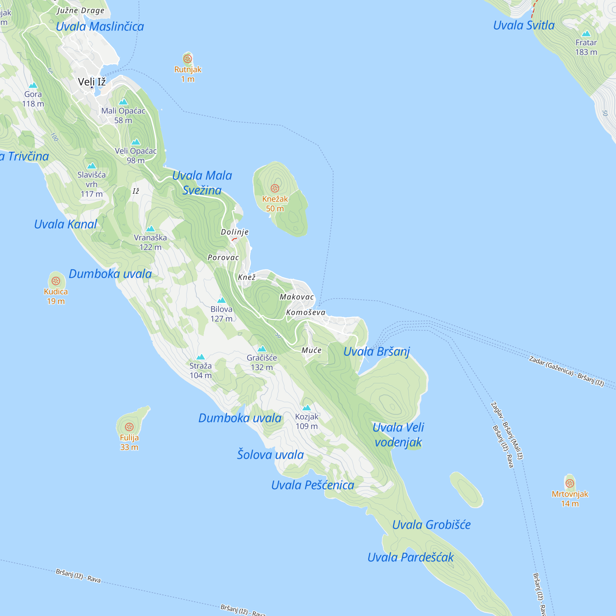 Tourist Office Mali Iž map