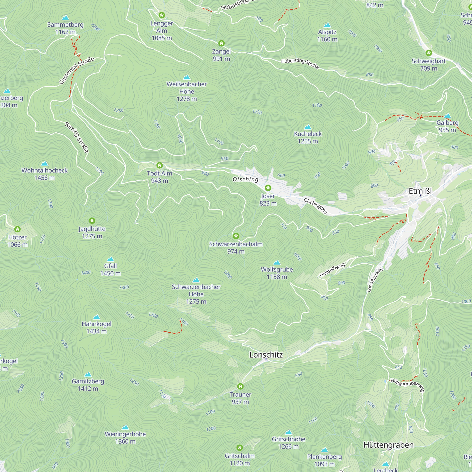 Schwarzenbachalm map