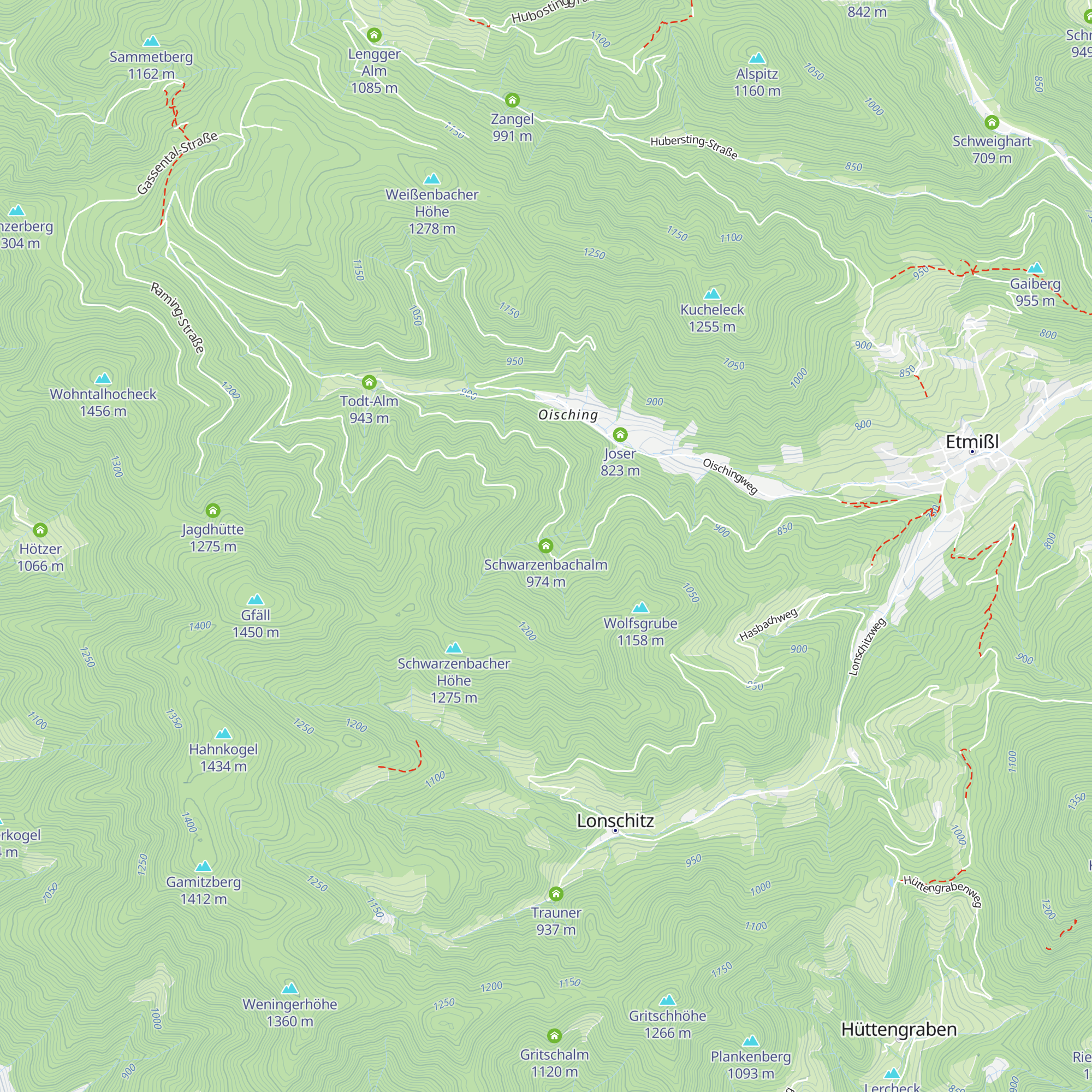 Schwarzenbachalm map