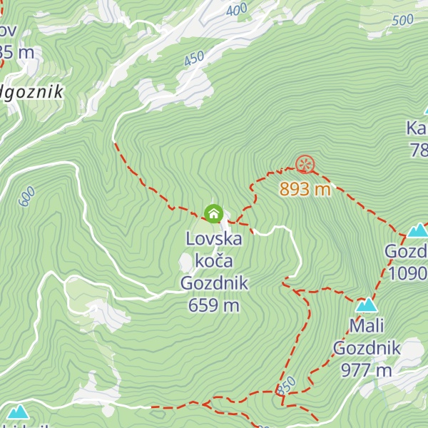 Map of Lovska koča Gozdnik