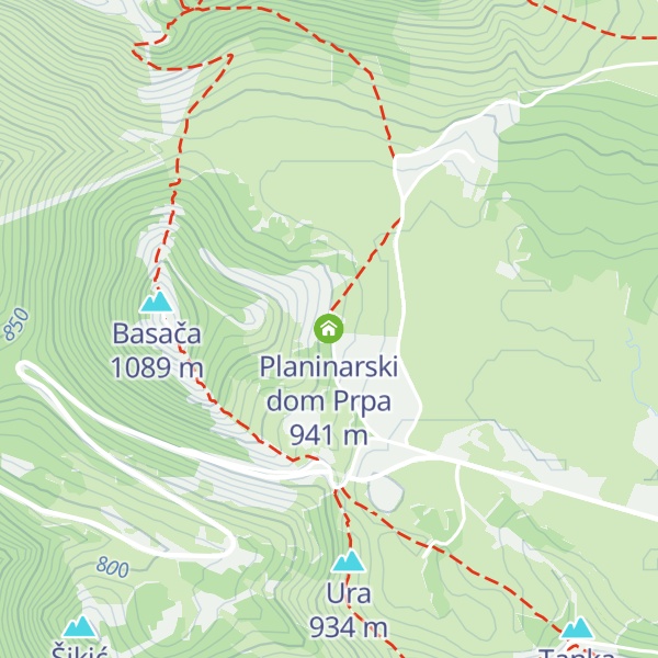 Map of Planinarski dom Prpa