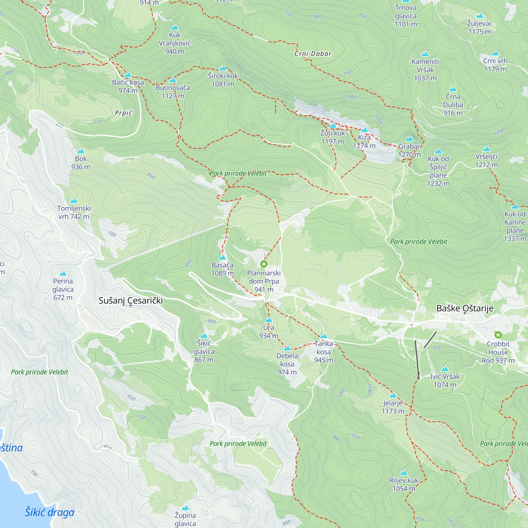 Planinarski dom Prpa map