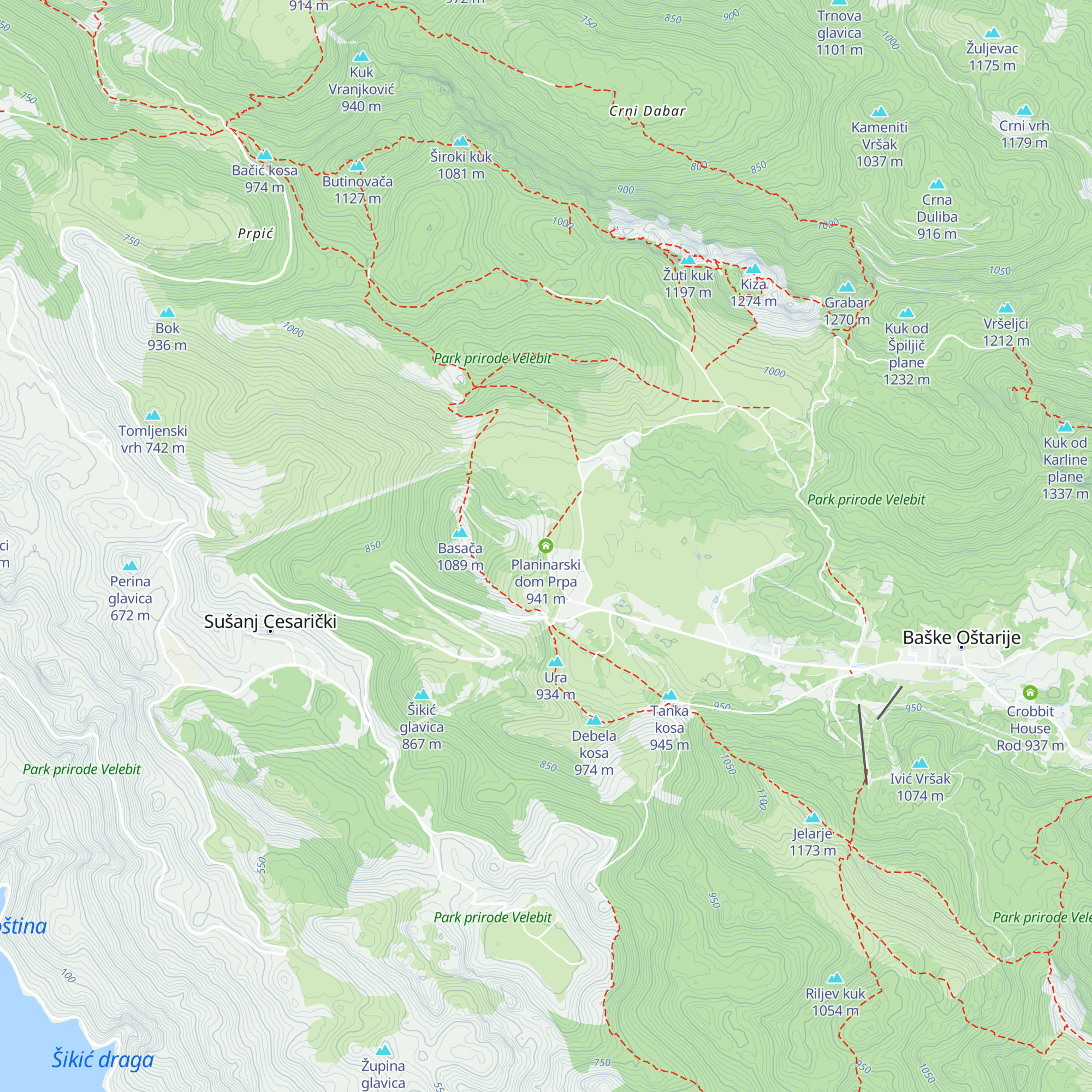 Planinarski dom Prpa map