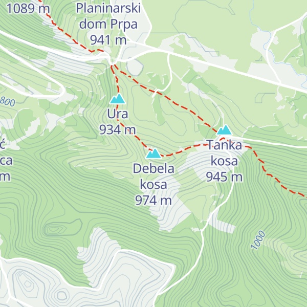 Map of Debela kosa