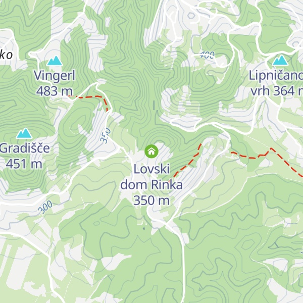 Map of Lovski dom Rinka