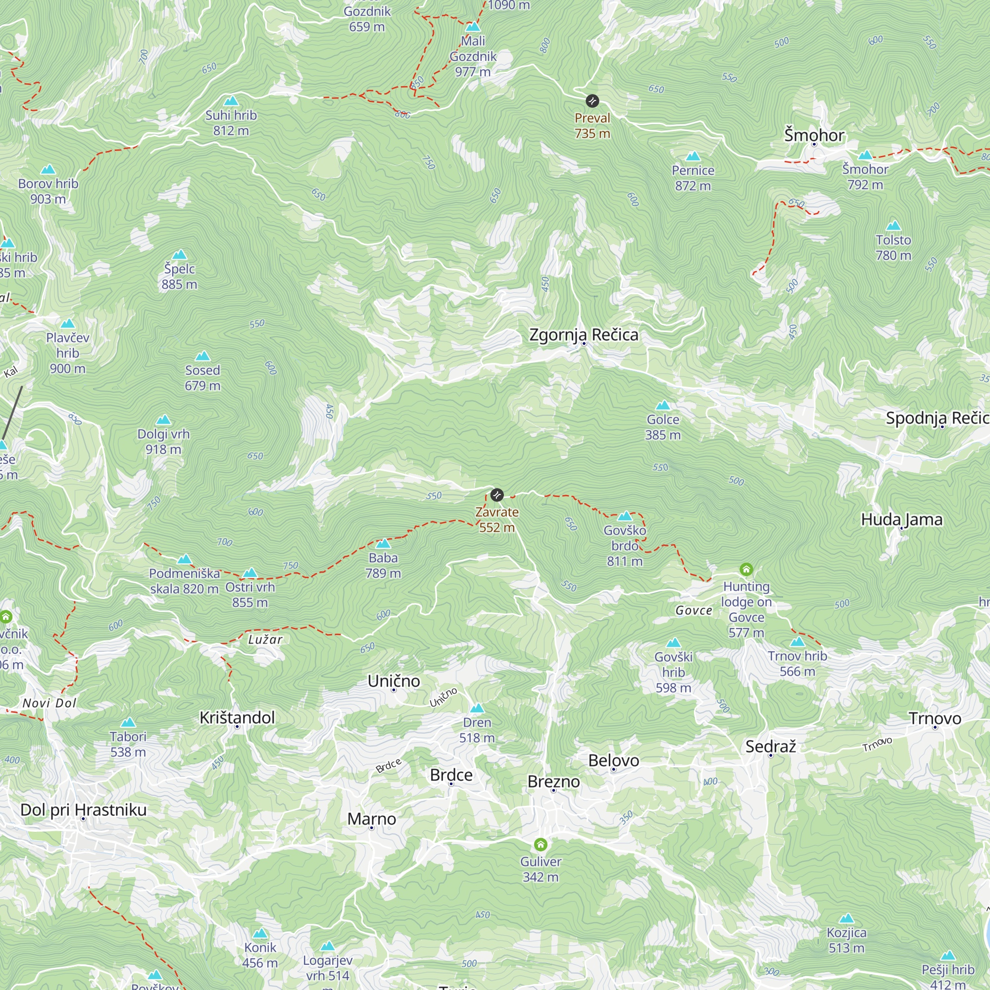 Pri knapu pod Babo map