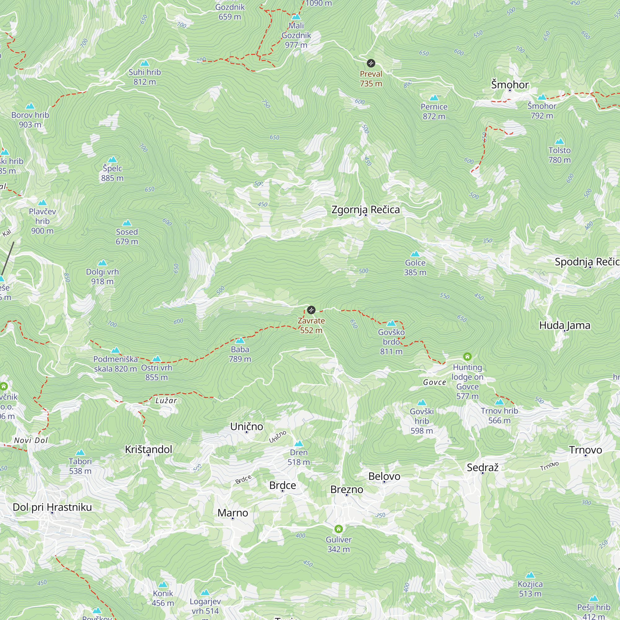 Pri knapu pod Babo map