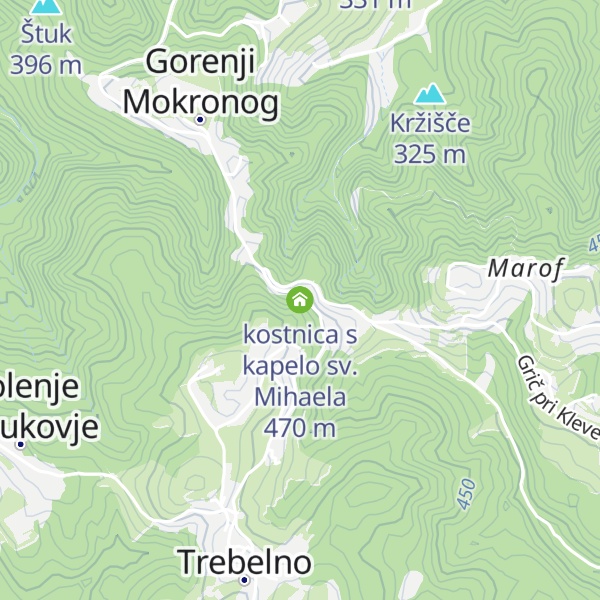 Map of kostnica s kapelo sv. Mihaela