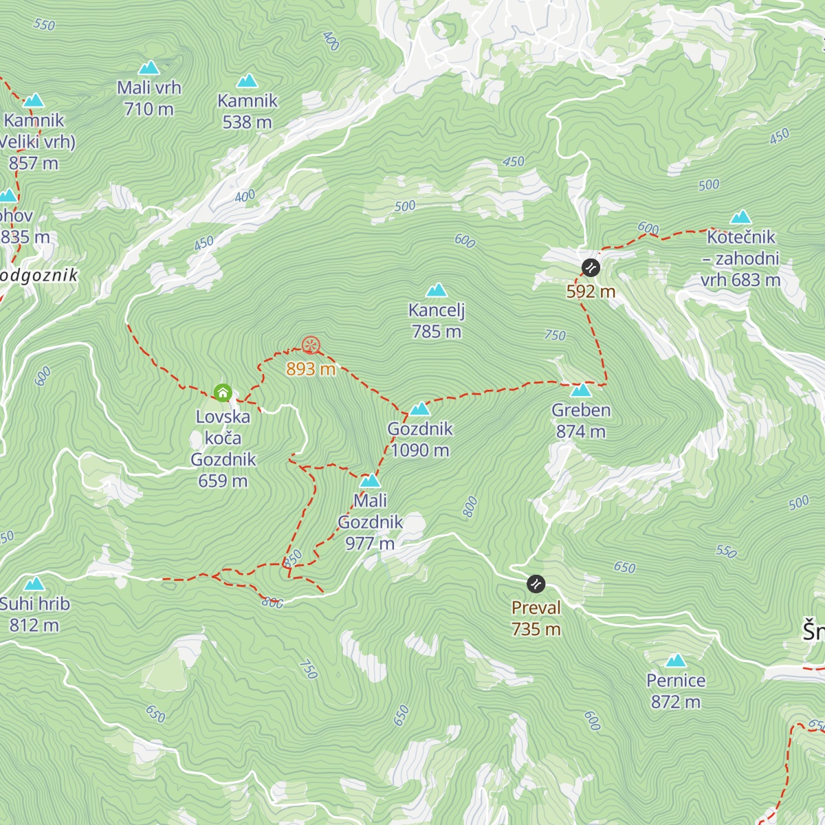 Bivak Florjana Šona map