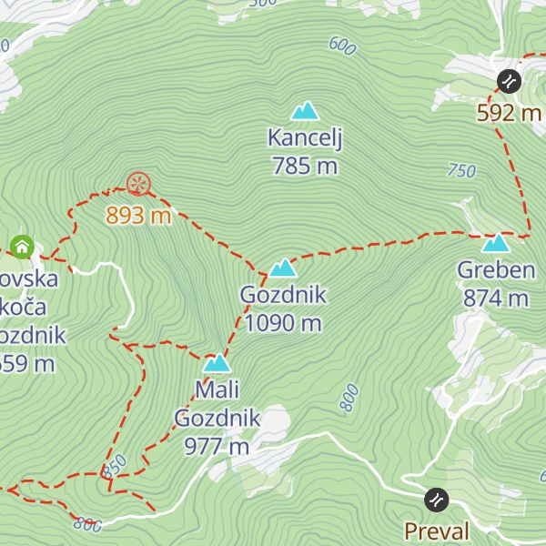Map of Bivak Florjana Šona