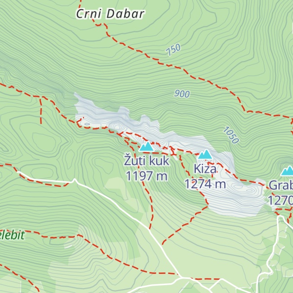 Map of Žuti kuk