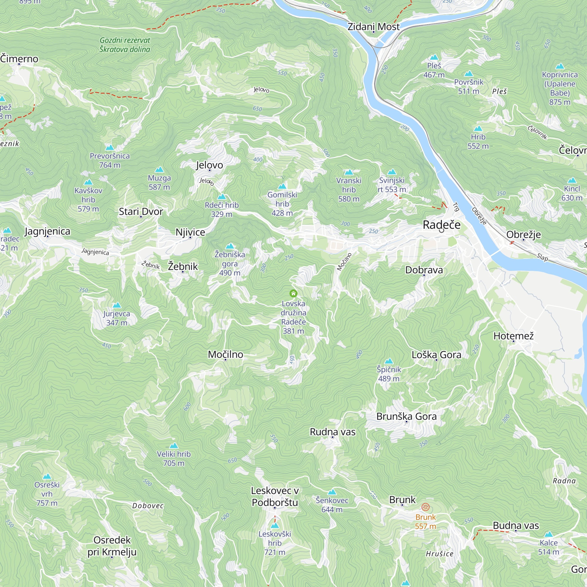 Lovska družina Radeče map