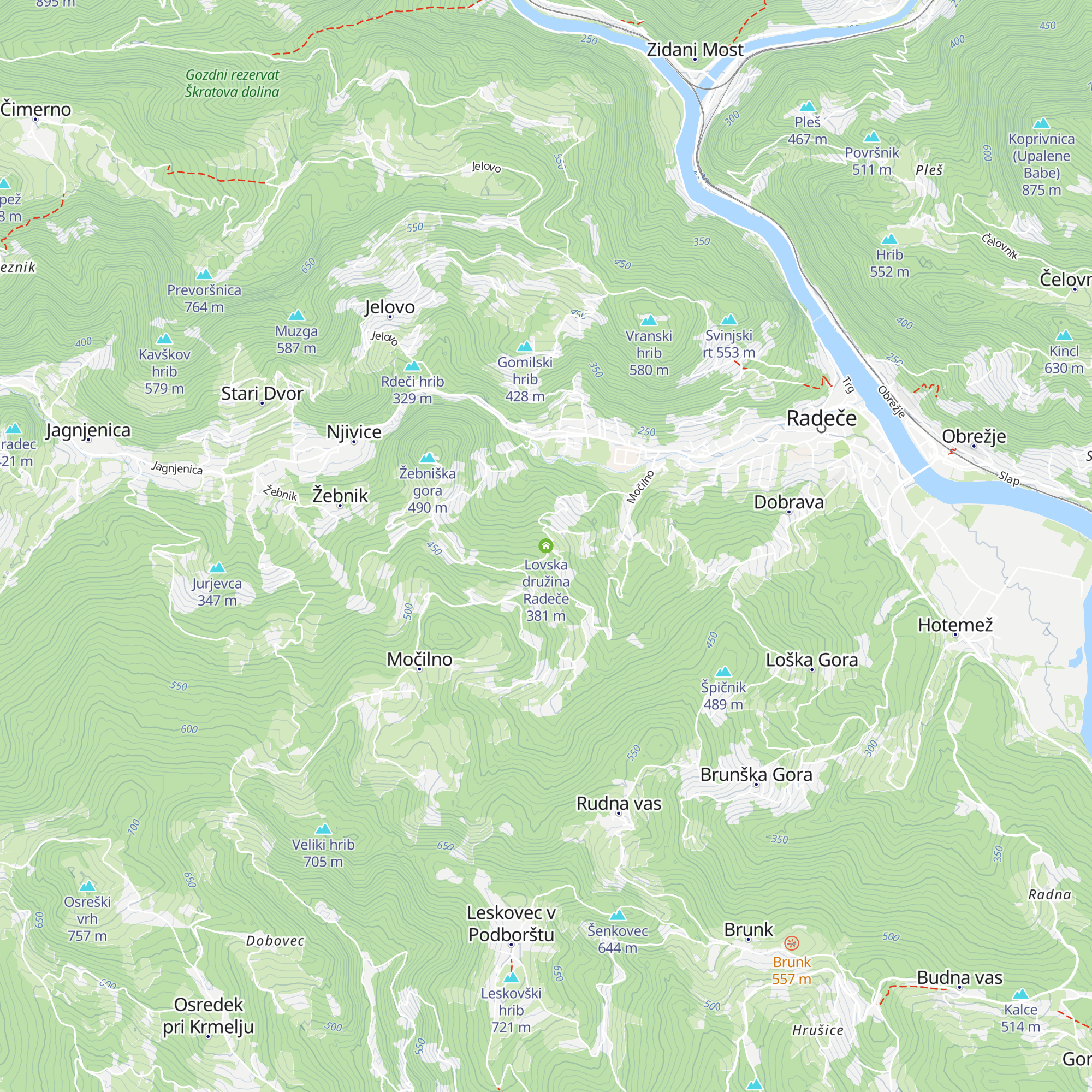 Lovska družina Radeče map