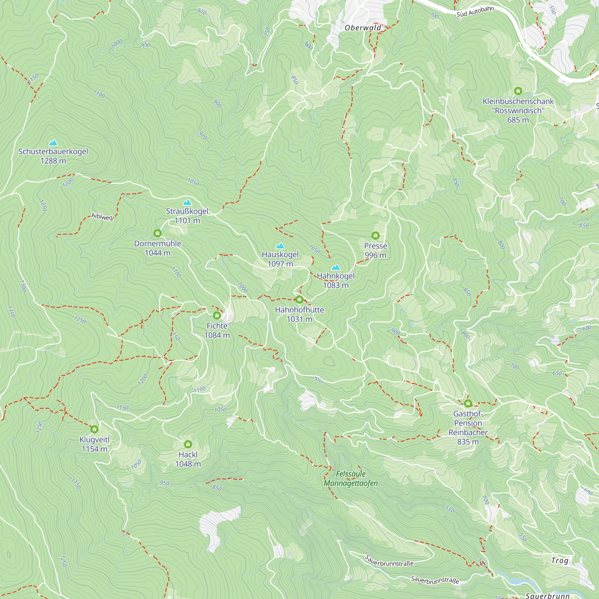 Hahnhofhütte map