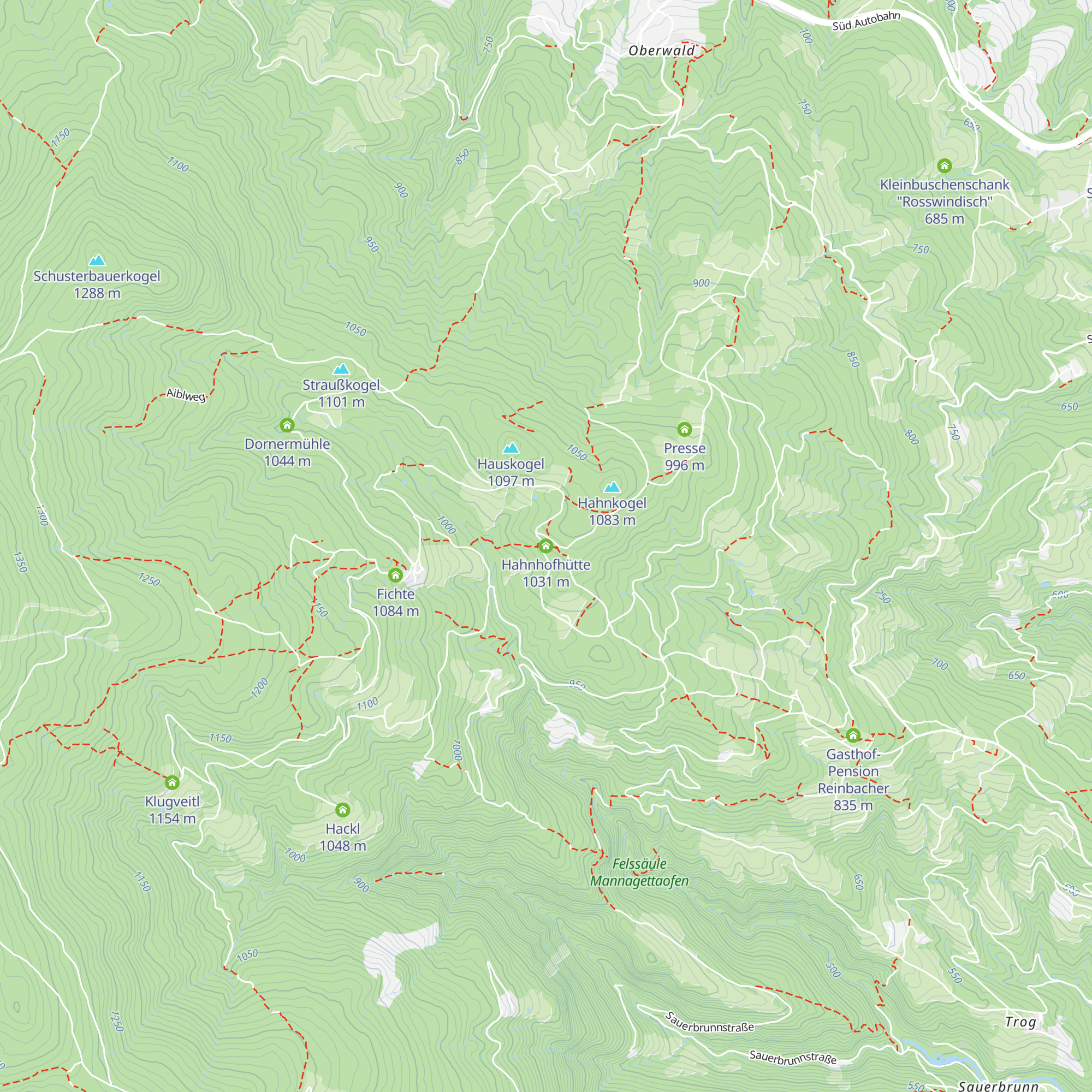 Hahnhofhütte map