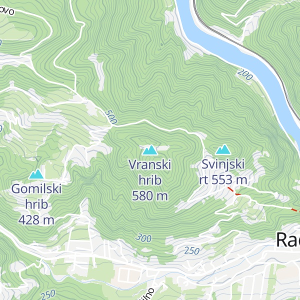 Map of Vranski hrib