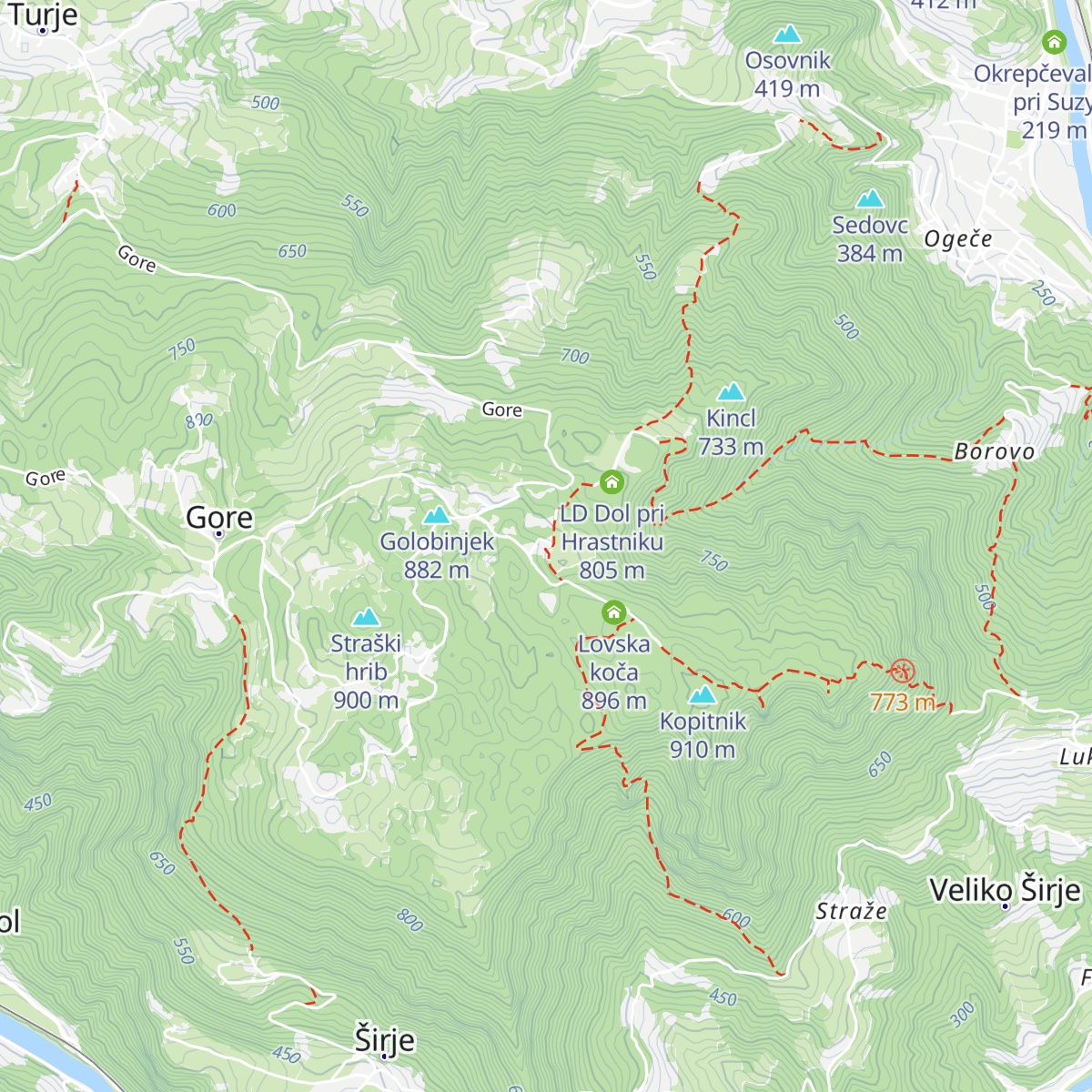 Koča na Kopitniku map