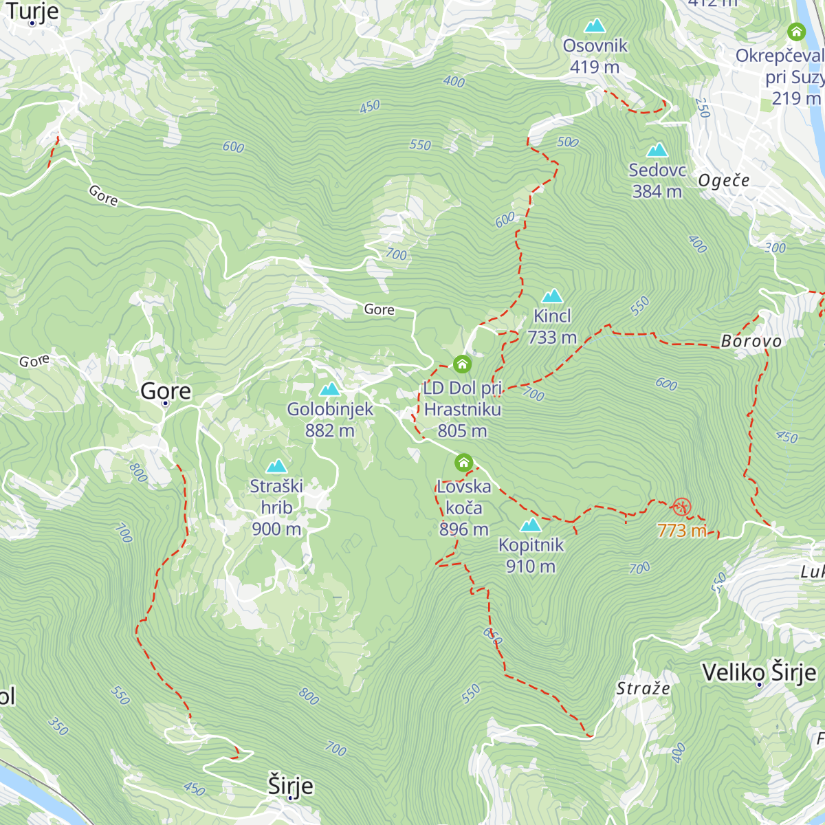 Koča na Kopitniku map