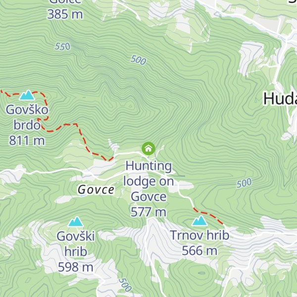 Map of Hunting lodge on Govce