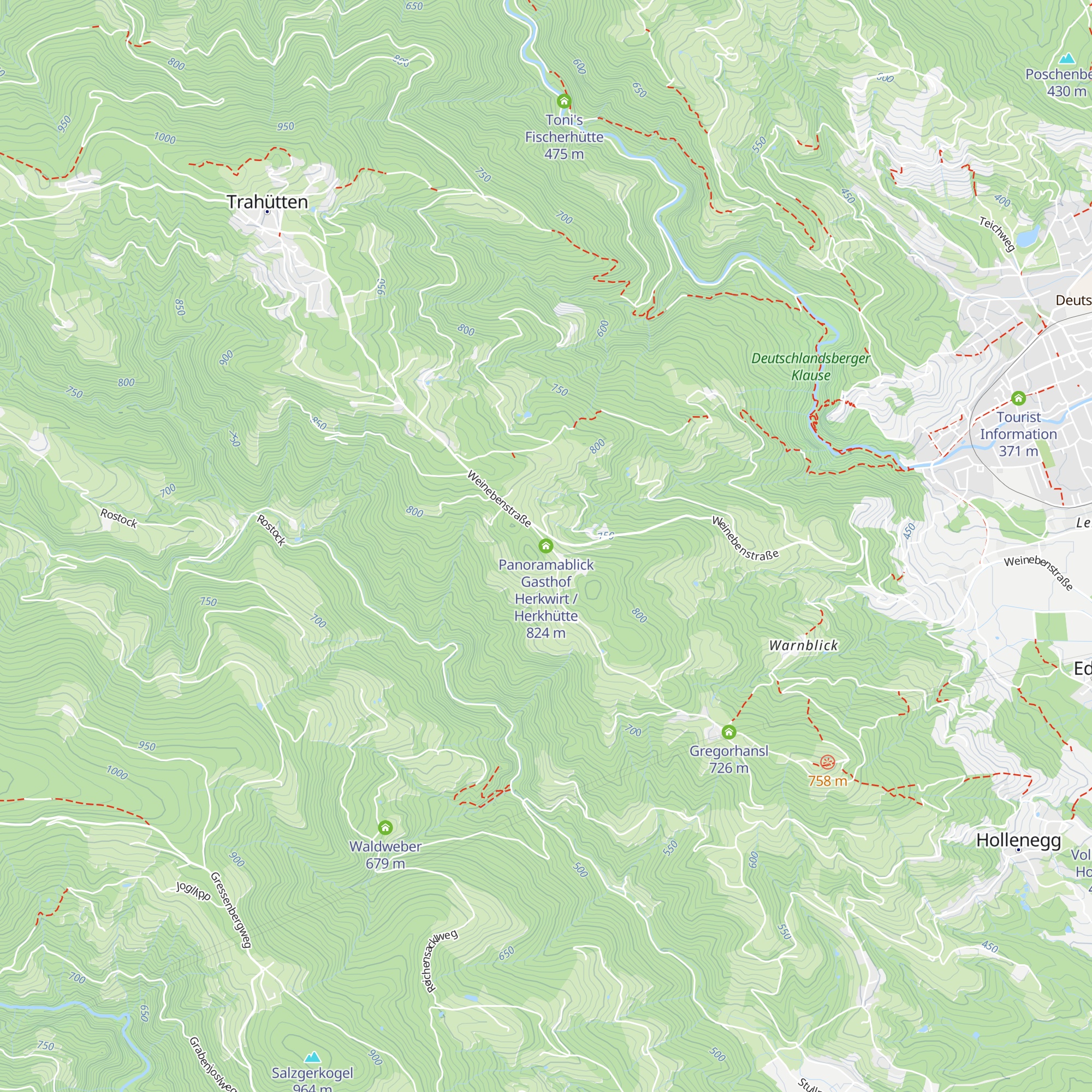 Panoramablick Gasthof Herkwirt / Herkhütte map