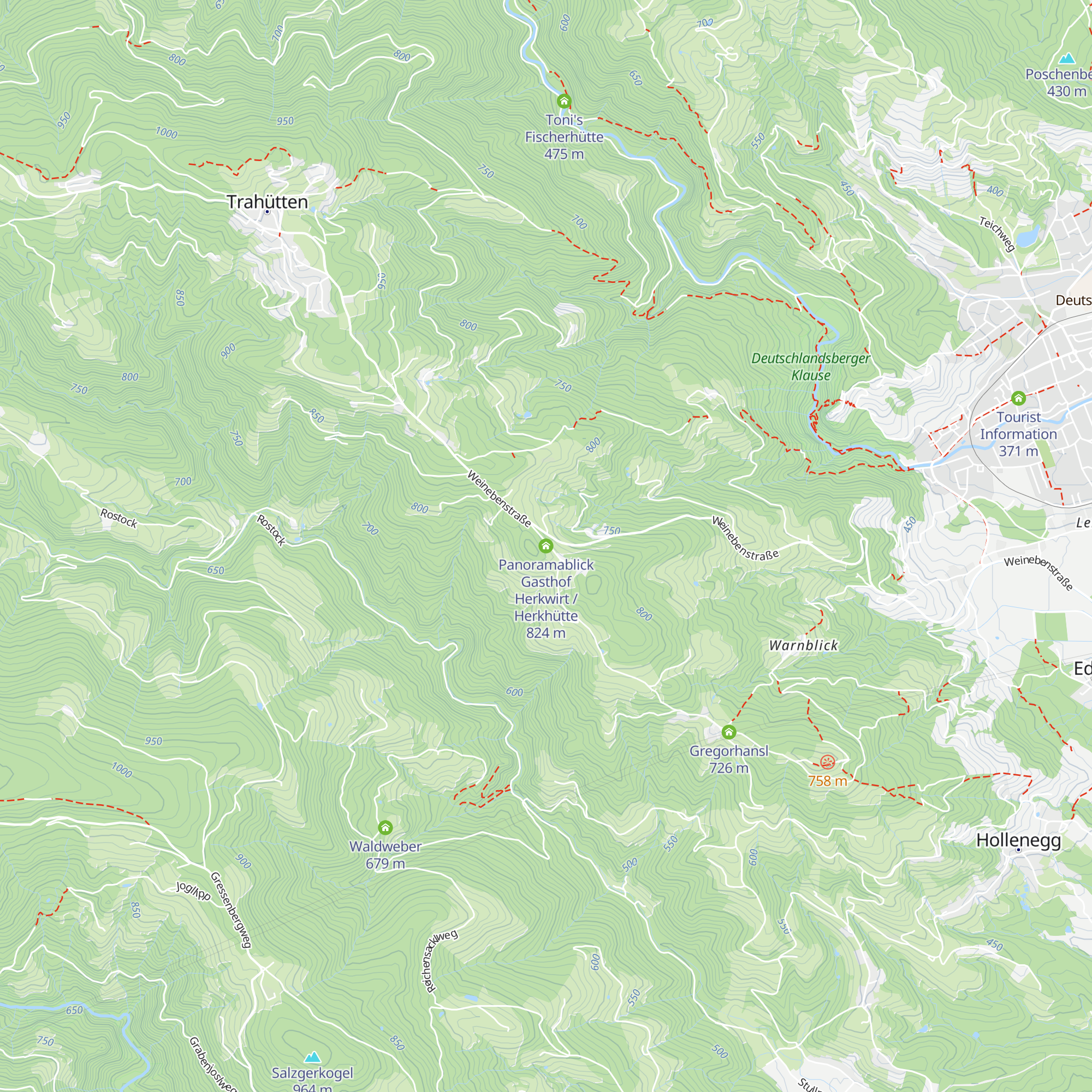 Panoramablick Gasthof Herkwirt / Herkhütte map