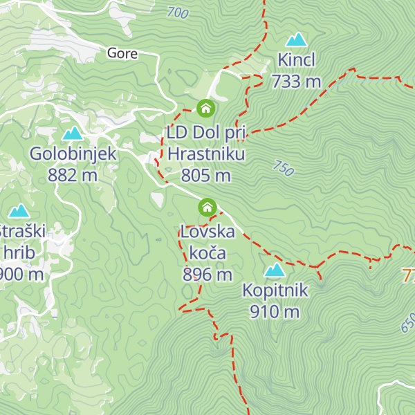 Map of Lovska koča