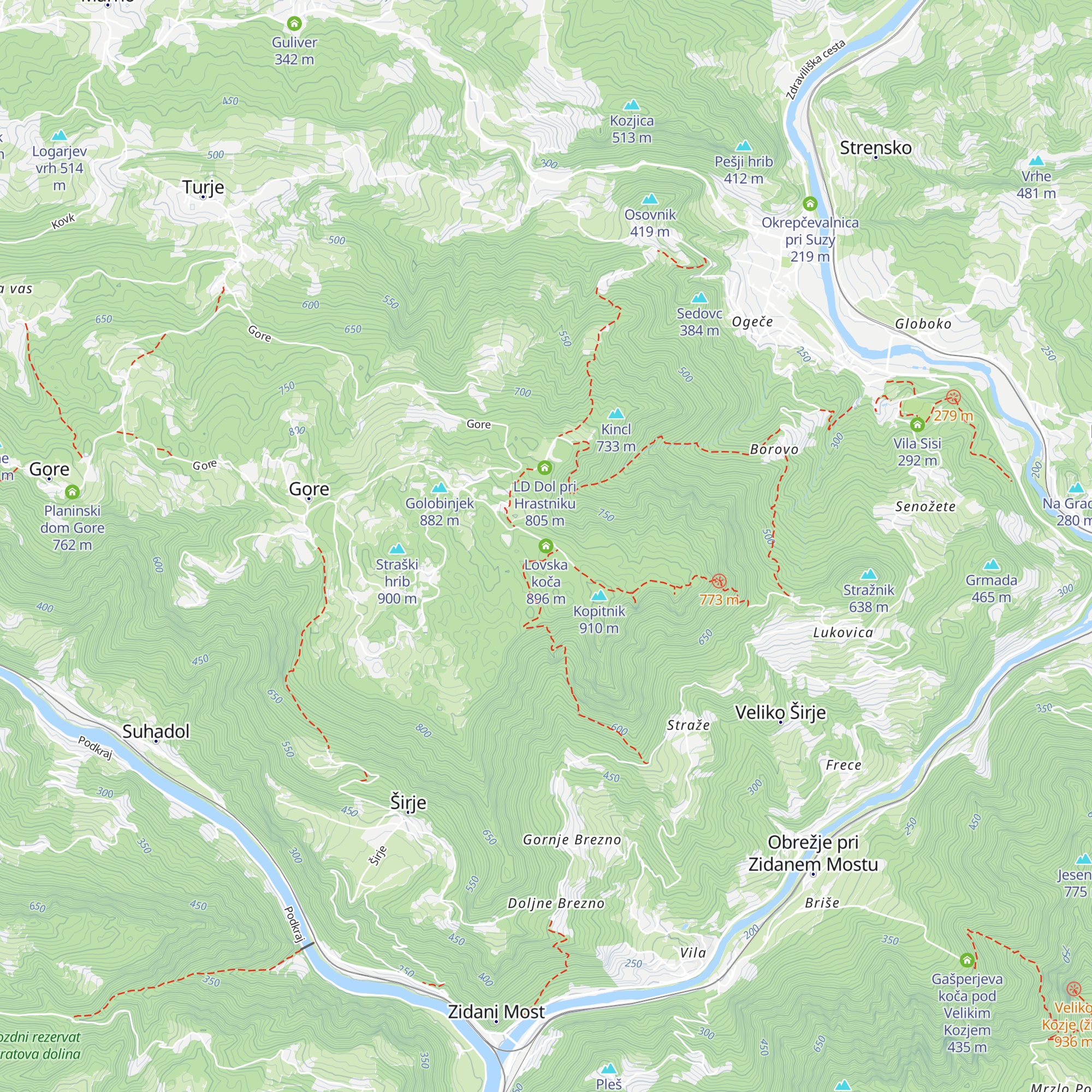 Lovska koča map