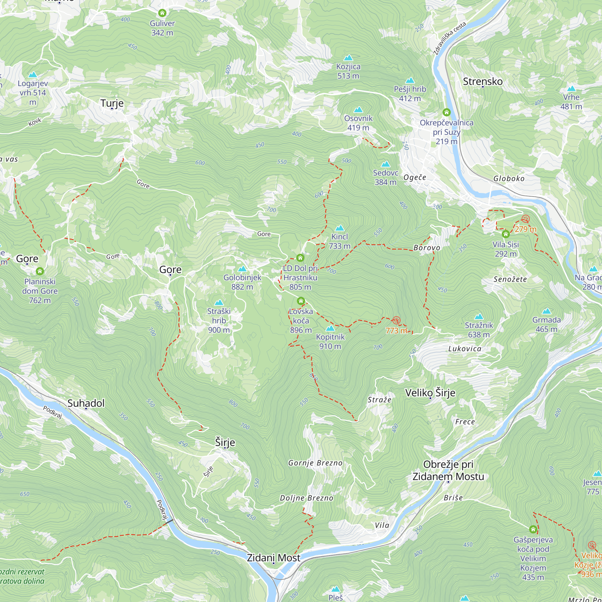Lovska koča map