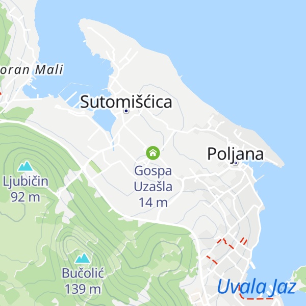 Map of Gospa Uzašla