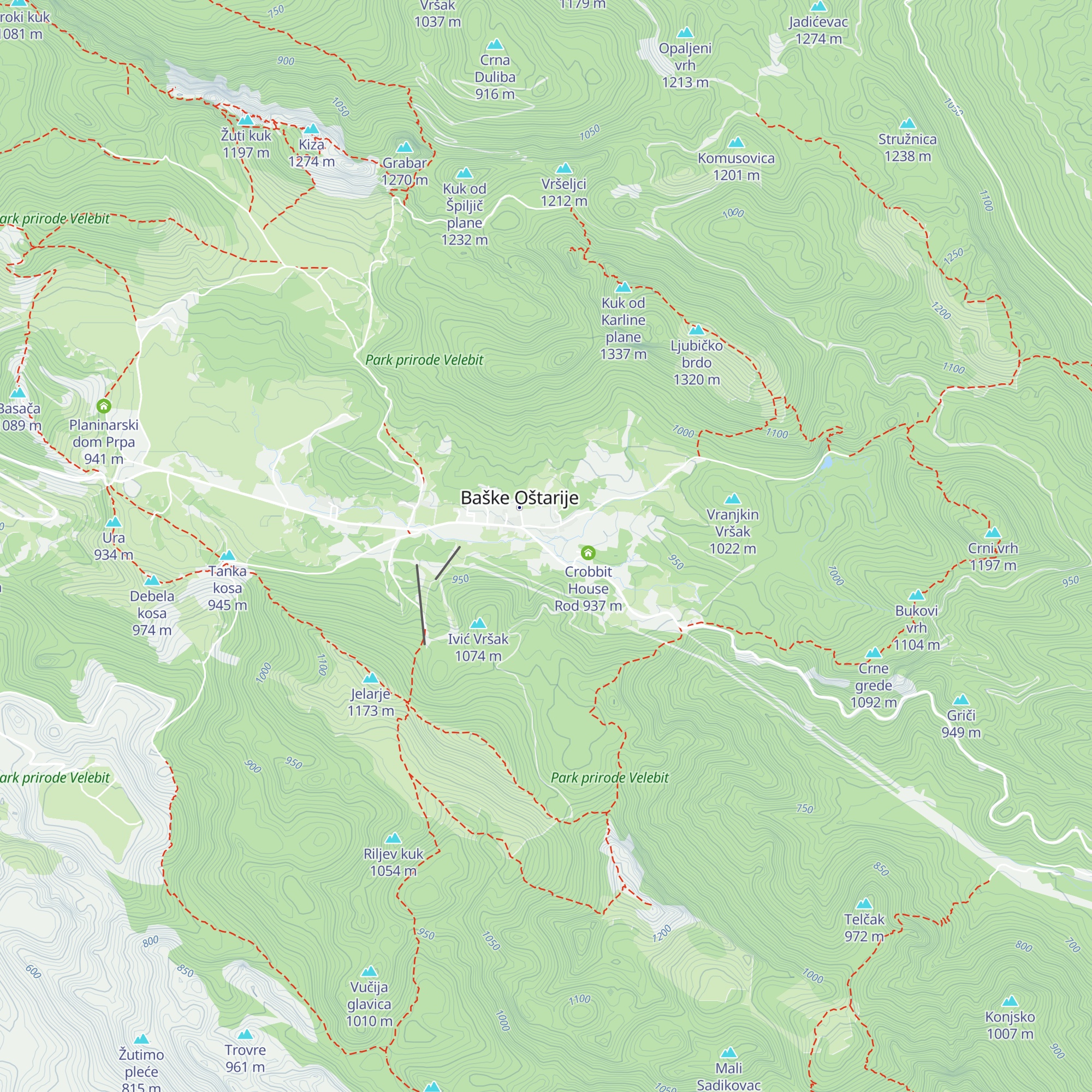 Planinarska kuća Vila Velebita map