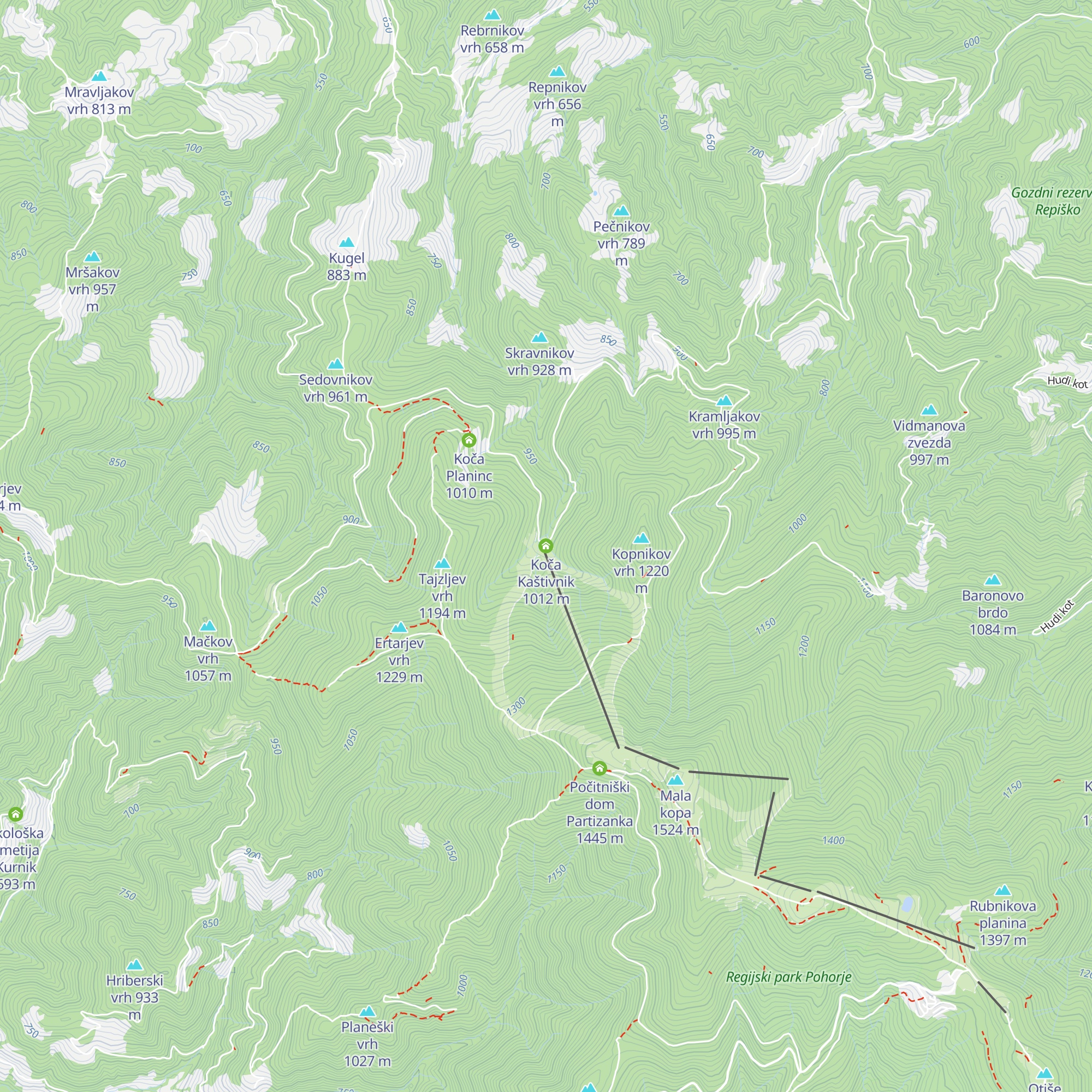 Koča Kaštivnik map