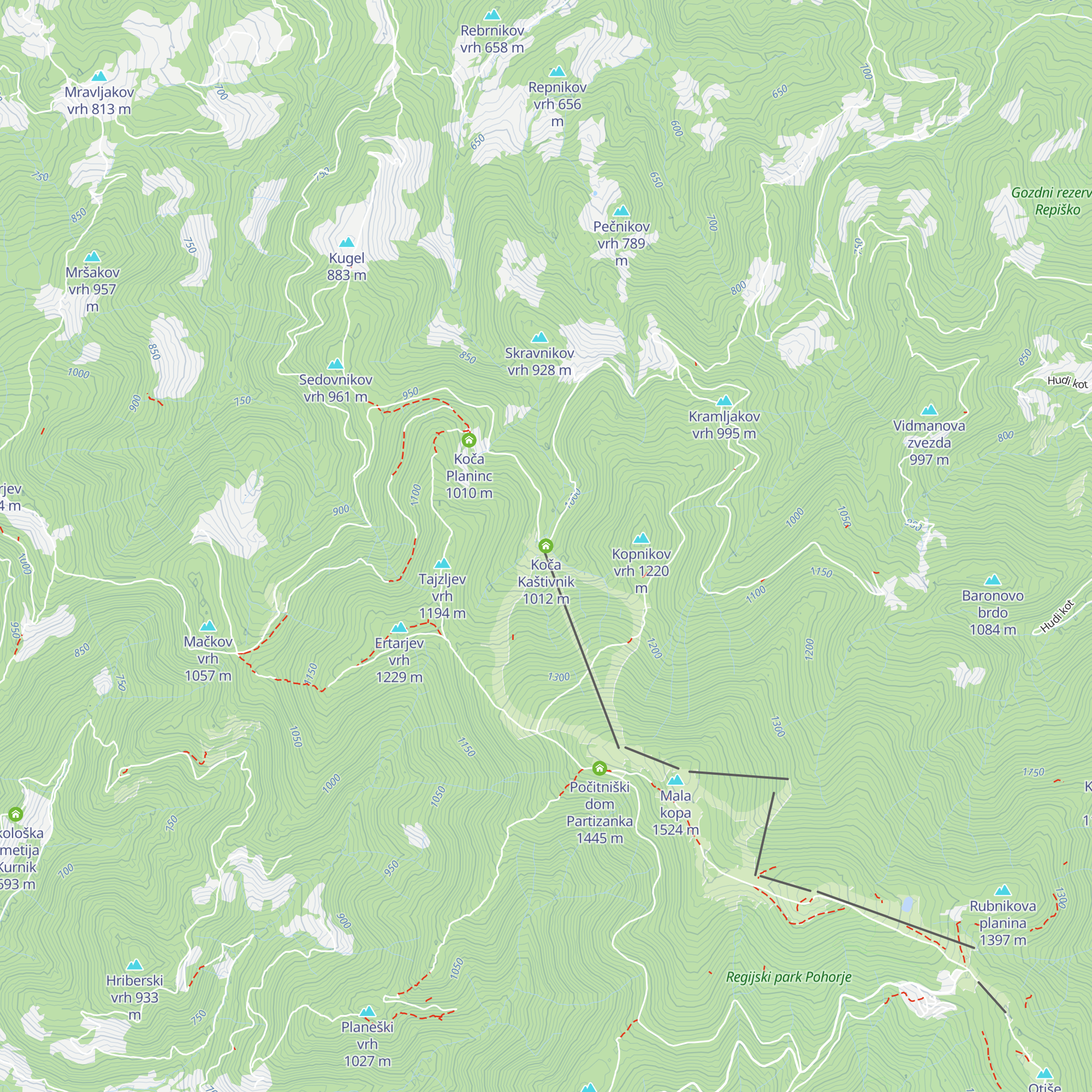 Koča Kaštivnik map
