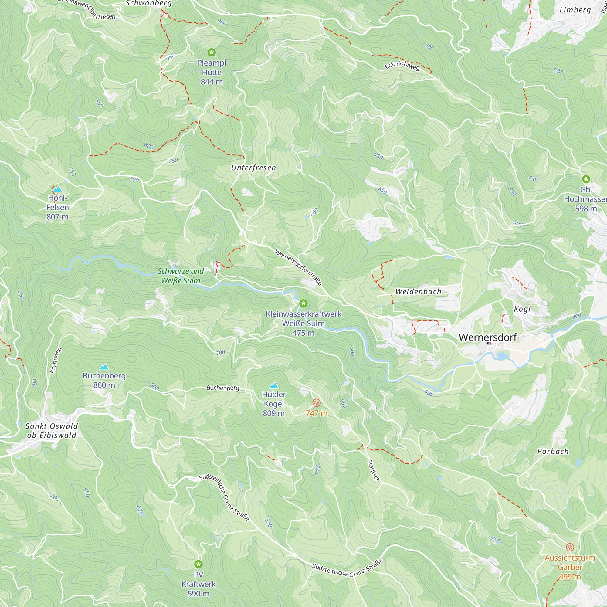 Kleinwasserkraftwerk Weiße Sulm map