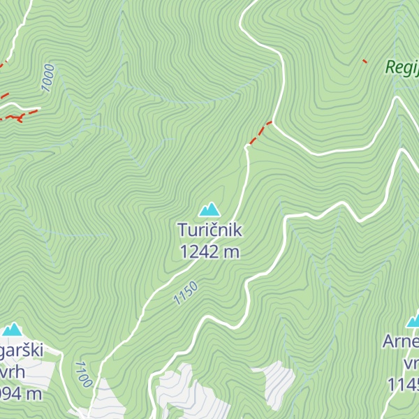 Map of Turičnik