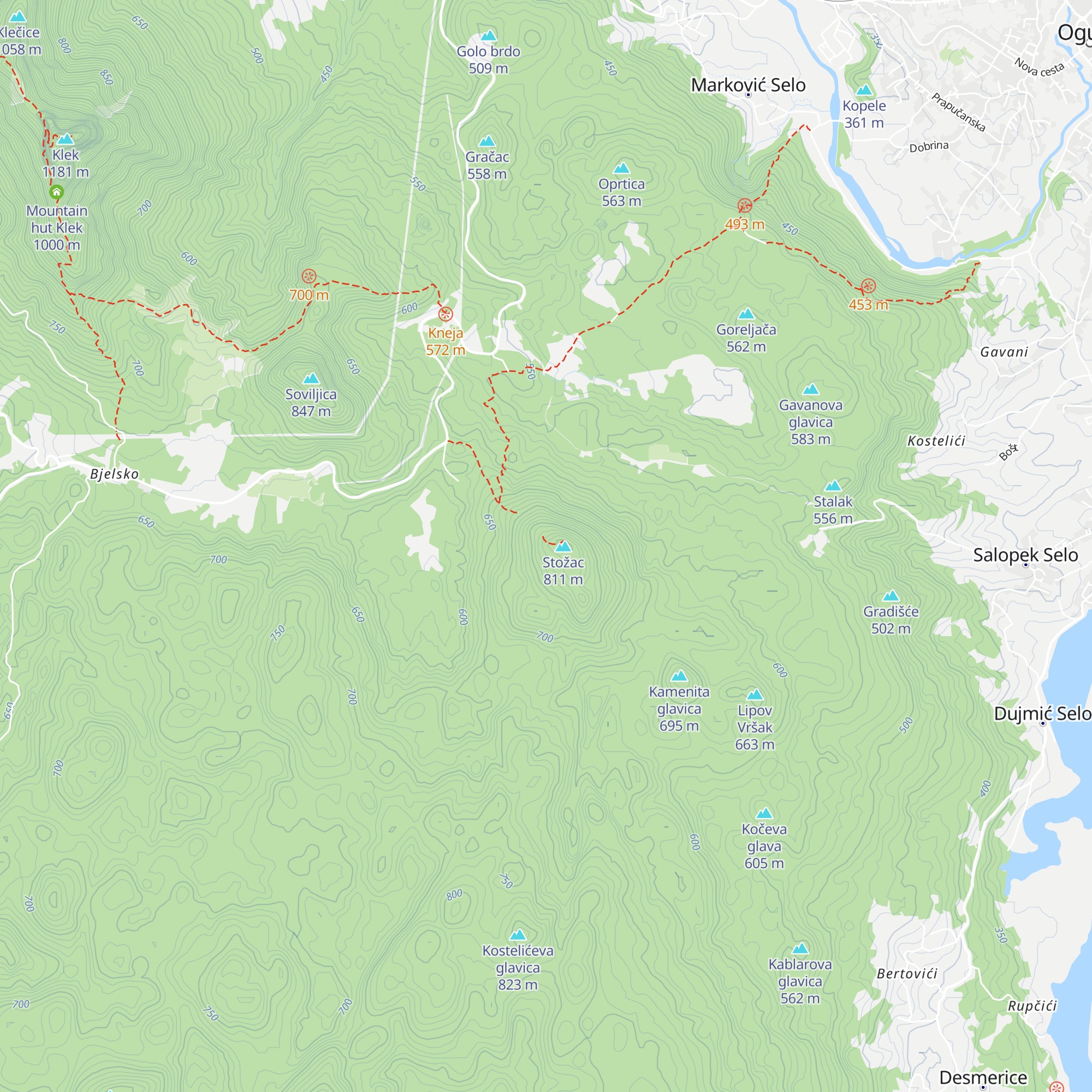 Sklonište Stožac map