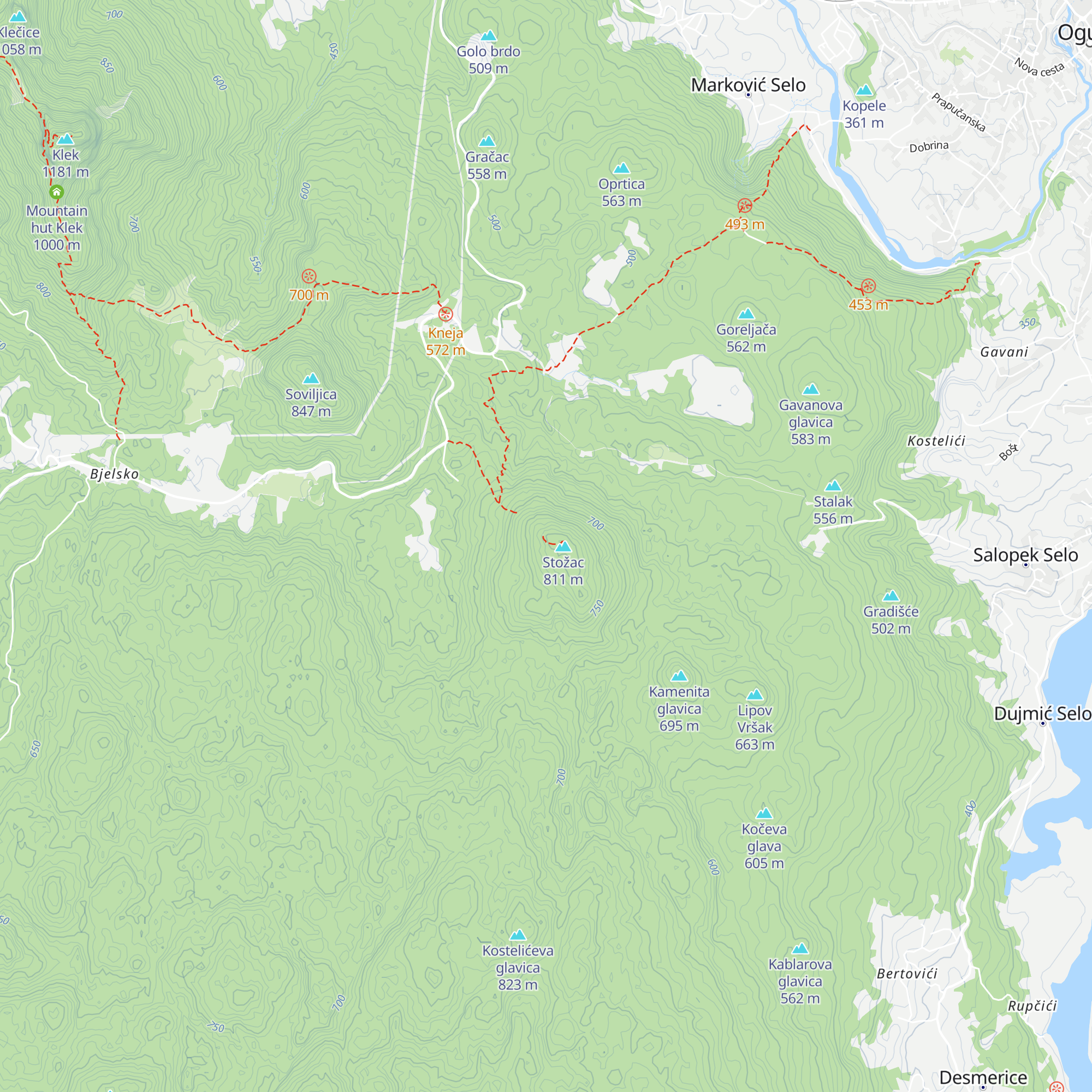 Sklonište Stožac map