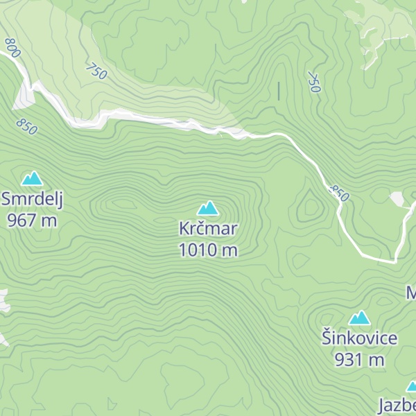 Map of Krčmar
